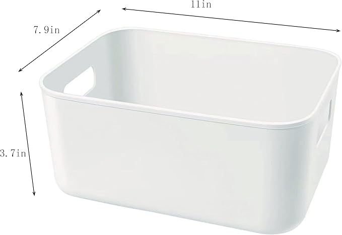 Set Of 3 Plastic Storage Bins,Versatile Kitchen Pantry Organization and Storage,for Plastic Storage Container Under Bed,Under Sink Bathroom Organizer (White, 3 Pack Small - Image 7