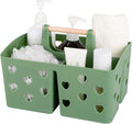 Portable Shower Caddy Plastic Shower Basket Organizer with Handle, Green | Divided Bathroom Caddy Storage Cleanning Caddy Tote for College, Dorm Room, Kitchen by Anyoifax
