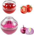 Fruit and Vegetable Shaped Savers Storage Containers for Fridge Vegetable | Magicaleast Onion Tomato Lemon Green Pepper and Garlic Containers by Magicaleast