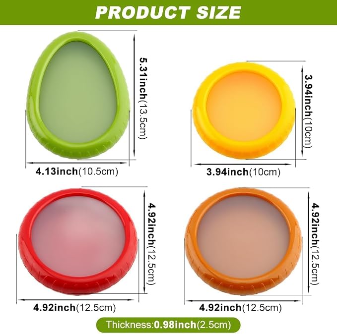 T-Raputa Avocado Saver and Tomato Holder - Set of 4 | Reusable Storage Containers,for half an avocado For Fridge, Ideal for Garlic, Onions, Lemons, and Potatoes - Image 2