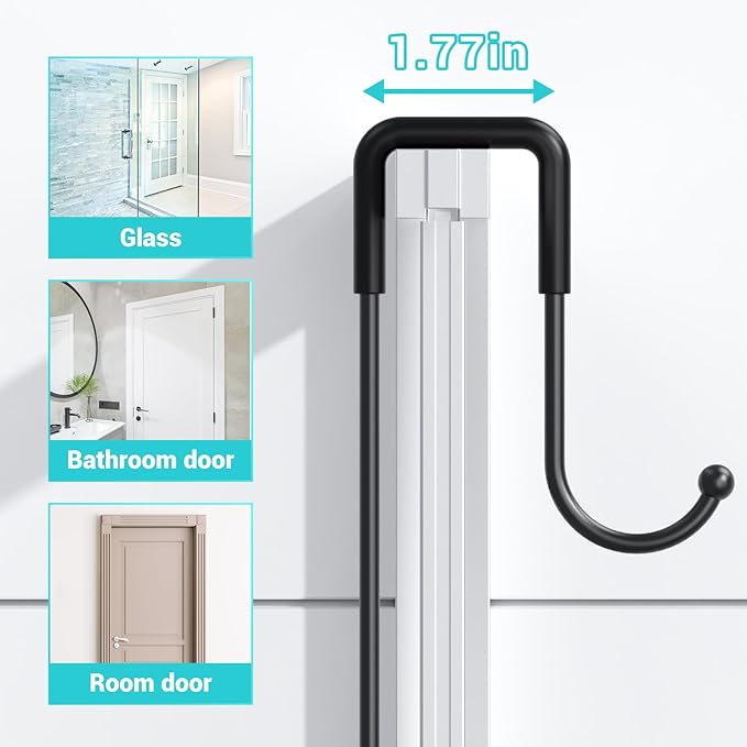 Over the Door Shower Caddy Hanging: No Drill Rustproof Shower Organizer | Includes Hooks & Soap Holders for Shampoos, Conditioners and Bathroom Essentials, Anti-Slip for Any Shower Room - Image 5