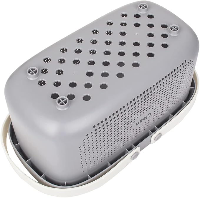 JiatuA Plastic Storage Basket with Handle Portable Shower Caddy Tote Organizer Basket Bin for Bathroom Kitchen Dorm Room Bedroom, Gray | Sturdy Drainage Large Capacity Organizer Basket with Silicone Handles for Bathroom Kitchen Bedroom College Dorm Ess... - Image 4
