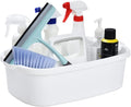 Large Cleaning Supplies Caddy with Handle, Plastic Storage Bucket Organizer for Cleaning Products, Shower Caddy Basket for Car, Dorm, Bathroom, Garden, Kitchen -White by Haundry