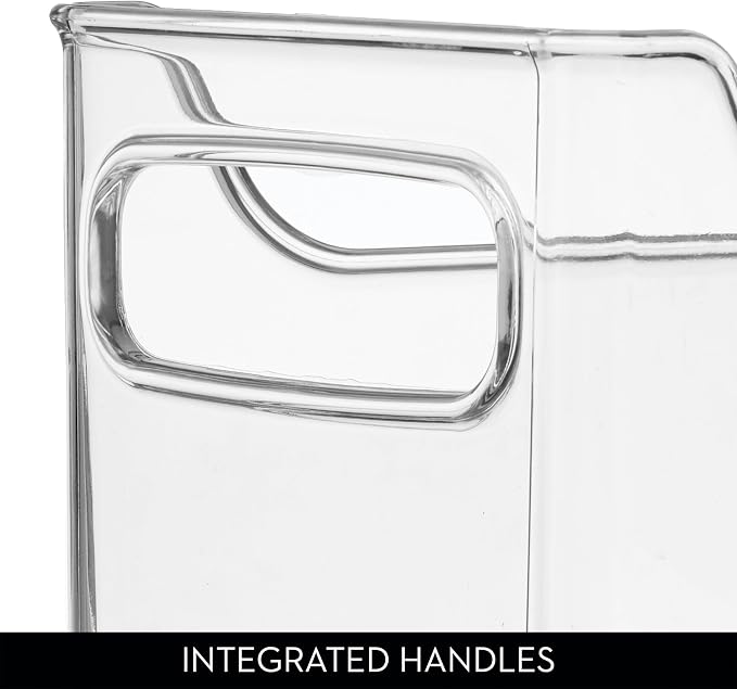 iDesign Stackable Plastic Pantry Bin with Handles, Clear | For Cabinets or Fridge, Made in USA - Image 5