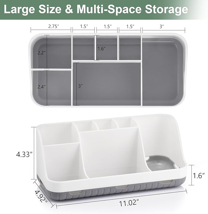 GFWARE Toothbrush Holders for Bathrooms Countertop Organizer - Kids Electric Toothbrush and Toothpaste Holder Detachable 7 Slots Tooth Brush Organization Bathroom Accessories Storage Vanity, White | Detachable Kids Electric Toothbrush and Toothpaste Ho... - Image 6