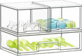 SpaceAid Bottle Storage Organizer Baby - Acrylic Bottles Station Organizer Container, Stackable Clear Drawers for Countertop, Vanity, Bathroom, Cabinet, Pantry Organization, 3 Pack, 2S1L, 7.8"H by SpaceAid