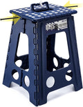 Delxo 17.5 Inch Folding Step Stool,Foldable Step Stool for Adults Blue | Step Stool with Safety Lock,Portable Collapsible Step Stool,Non-slip Folding Stools for Kitchen Bathroom Bedroom Garden 1PC by Delxo