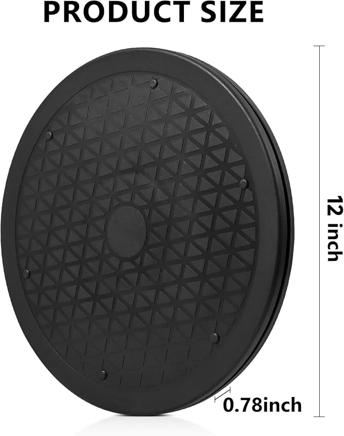 4 Pack 12 Inch Lazy Susan Turntable | 360° Rotating Lazy Susan Organizer for Cabinet, Table Top, Pantry, Fridge & Kitchen Spice - Image 2