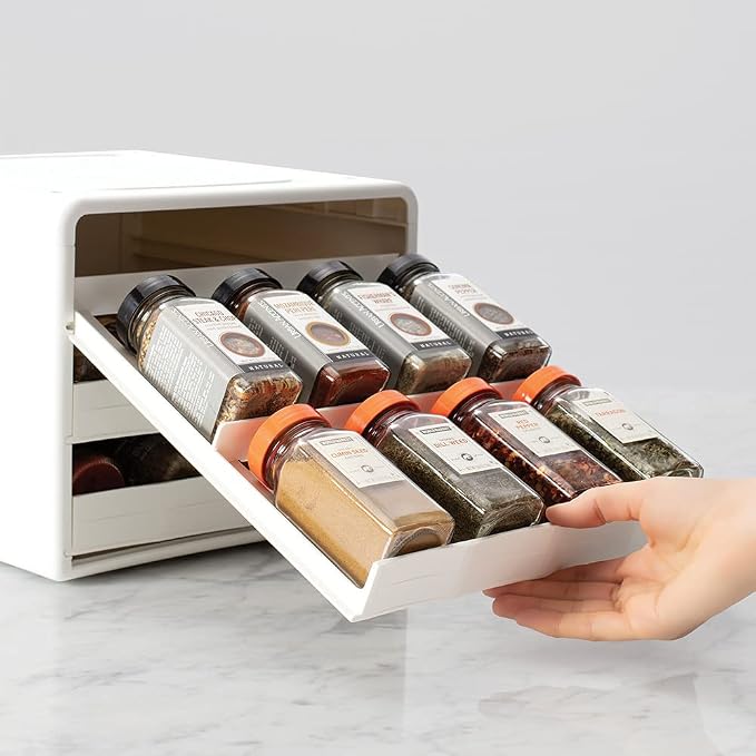 YouCopia SpiceStack® Adjustable Spice Rack Organizer, Pull-Down 24-Bottle Seasonings and Spices Holder for Kitchen Cabinet and Pantry Organization with 104 Included Labels | Adjustable - Image 4