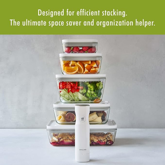 Zwilling Fresh & Save 3-Pc Glass Food Storage Container Set | Airtight Glass Containers Keep Food Fresh Up to 5X Longer with the Fresh & Save Vacuum Pump (Pump Not Included). - Image 12