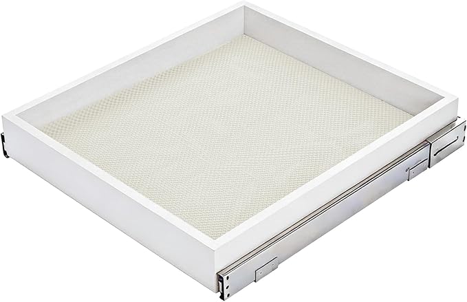 Expandable Pull Out Kitchen Drawer Cabinet organizer, 14"W x 21"D Cabinet Drawer,Soft Close Slide Out Wood Drawer Shelves Storage for Kitchen Heavy-Duty with slide ralis, White by Yucorp