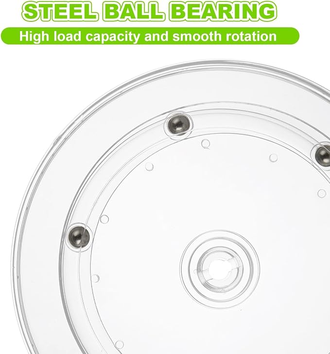 6PCS Small Lazy Susan 6 Inch, Transparent Acrylic Turntable for Cabinet Organization, 360 Degree Rotating Spice Rack for Kitchen, Fridge, Pantry & Bathroom Vanity - Image 3