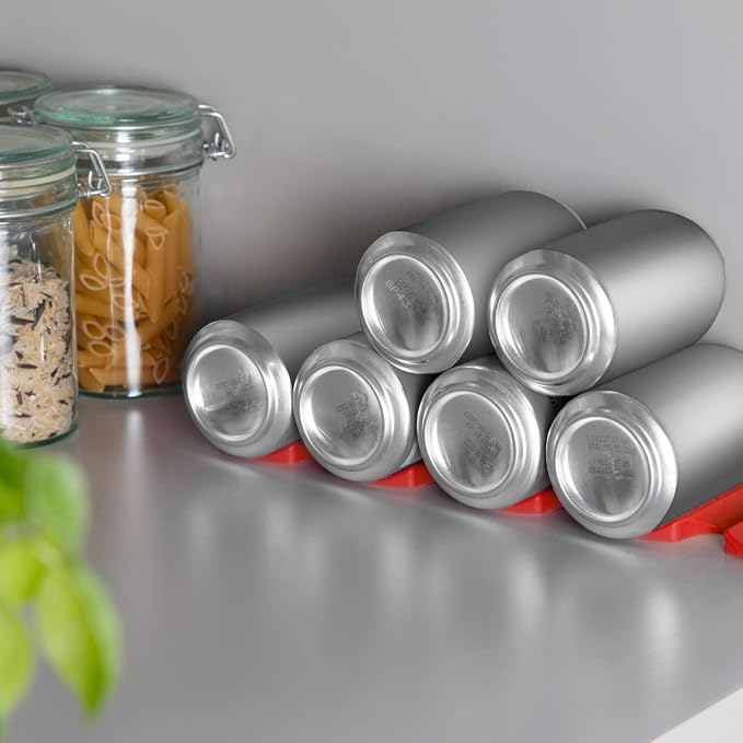 kwmobile Bottle Stacking Mat - Refrigerator Organizer to Stack Bottles, Cans, Beer, Soda - Non-Slip Holder Rack - Image 2