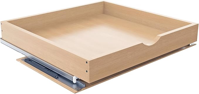 Pull Out Drawers for Cabinet Wood 27" W x 23" D Slide Out Organizer | Pull Out Cabinet Organizer, Solid Wood with Soft Close Bottom Rails, 57 LB Capacity, Waterproof Coating Suit Kitchen Bathroom by Mobirex