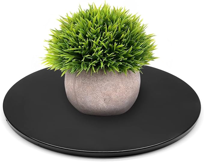 Jersvims 8 Inch Acrylic Turntable Platter, Black Turntable Organizer Round Rotating Plate for Kitchen Pantry Cabinet Desk Rack Spice Cake Cookie Decorating | Round Rotating Plate, For Kitchen Pantry Cabinet Desk, Turntable Organizer, Spice Cake Cookie ... - Image 6