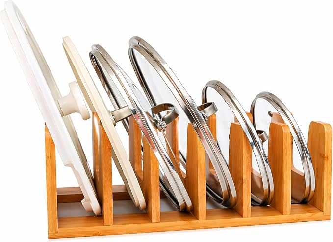 Pot Organizers Inside Cabinet – Pot Lid & Plate Rack for Cabinet, Multi-Use Storage for Lid Organizer Inside Cabinet - Cutting Boards, Baking Sheets & Trays - Fits Under Cabinet or Drawer by Unknown