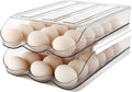 MesRosa Egg Holder for Fridge, Automatic Rolling Container Storage 36 Eggs | Clear Large Capacity Egg Organizer for Refrigerator with Lid, Stackable Dispenser, Tray & Bin, Saving Space -2 Layer by MesRosa