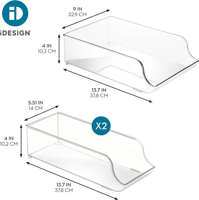 iDesign Water Bottle Organizer and Soda Can Dispenser for Refrigerator or Pantry - Set of 3 - Clear - Image 4