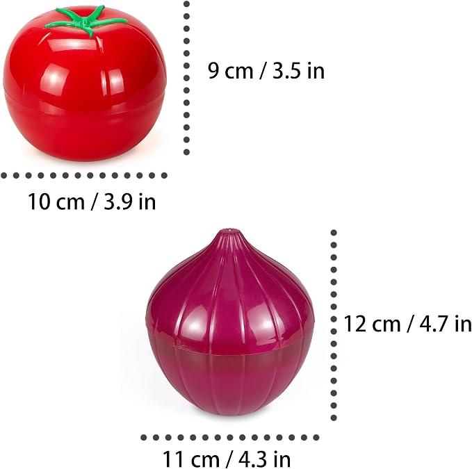 Vegetable and Fruit Storage Containers for Refrigerator, Tomato and Onion Storage, Food Storage Containers with Lids, Pack of 2 - Image 2