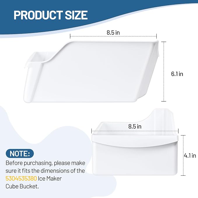 240385201 Ice Cube Container Storage Freezer Bucket | for Frigidaire Kenmore Crosley Refrigerators Storage Freezer Bin Replacement 7240385201 891419 AP2116228 PS430380 EAP430380 - Image 2