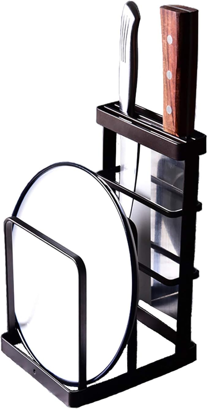 VANRA Metal Steel Cutting Board Holder Knife Block Kitchen Organizer Pantry Bakeware Rack Pan Pot Cover Lid Rack Stand (Bronze) by VANRA
