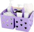 Portable Shower Caddy Plastic Shower Basket Organizer with Handle, Purple | Divided Bathroom Caddy Storage Cleanning Caddy Tote for College, Dorm Room, Kitchen by Anyoifax