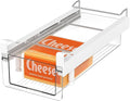 Fridge Organizer Drawer, Clear Plastic Fridge Organizer Bins, Add on Refrigerator Drawer,Fridge Storage Container Under Shelf Holder for Fruit, Vegetable, Meat, Cheese, Easy to Install-M by vacane