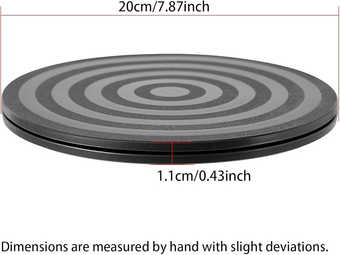 ZZRANYE 8 Inch Heavy Duty Rotating Swivel Stand - 360 Degree Rotating Lazy Susan Base with Steel Ball Bearings for Model Base/Rotating Plants/Crafts Stand Monitor/TV/Monitors/Potted Plants, Black - Image 2