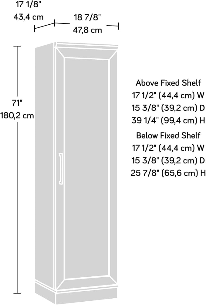 Sauder HomePlus Kitchen Pantry Storage Cabinet Slim Single Door with Adjustable Shelves, Living Room Storage Cabinet, in Raven Oak - Image 3