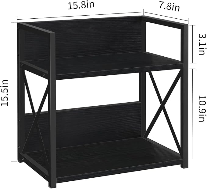 YINMIT Kitchen Countertop Organizer,Spice Rack,Coffee Bar Shelf Organizer | 2-Tier Coffee Station,Seasoning Storage,Syrup,Mug Cup,Bottle Holder,Bathroom Vanity,Pantry,Bedroom and Office,Black,Large - Image 3