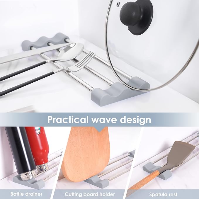 Tomorotec Adjustable Over-The-Sink Kitchen Rack, BPA-Free, Gray | Holds 16.5 Lbs; For Dishcloths, Sponges, and Brushes - Heat-Resistant Stainless Steel with Slim, Expandable Design - Image 3