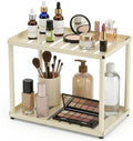 2 Tier Bathroom Counter Organizer, Rectangular Vanity Organizer Shelf, Skincare and Makeup Countertop Storage Rack for Kitchen, Bathroom, Bedroom Beige by Unknown