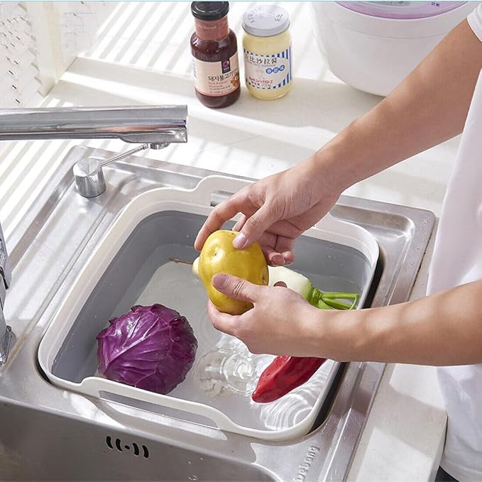 Foldable Sink Vegetable Fruit Bowl Dish Washing Storage Basin Basket, Portable Space-Saving for Kitchen, RV, Campers, and Travel Trailers - Image 9
