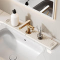 23.6 Inch Stone Faucet Mat for Kitchen Sink Splash Guard - Diatomite Quick Dry Stone Mat Kitchen Sink Protectors, Water-Absorbent Faucet Handle Drip Tray(White, 23.6" x 3.9") by Unknown