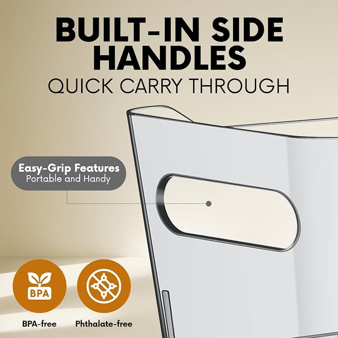 CONTROL KITCHEN Small Clear Plastic Storage Bins, Perfect for Organization or Pantry and, Fridge Organizer, Cabinet Organizers - Image 3