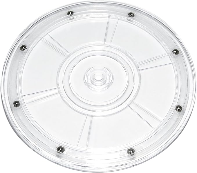 1Pcs Clear Acrylic Lazy Susan 8 Inch Turntable Organizer Bearings | Mini Lazy Susan, Small Lazy Susan Turntable, 360° Rotating Swivel Plate for Spice Rack, Cosmetic, Cake, Pantry, DIY Display by Adyoney