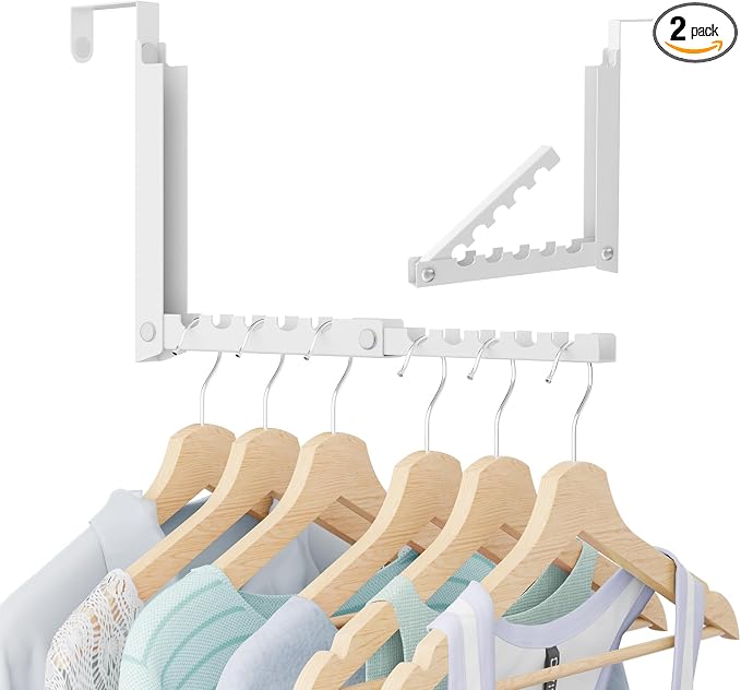 Over the Door Hook, Door Hooks for Hanging Towels, Bags,Coats,Umbrellas, Mirrors, Over Door Hanger, Suitable for Bathrooms, Bedrooms, Laundry Rooms, Kitchens, Storage Rooms (White-1) by WLCSNG