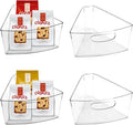 URALFA Lazy Susan Organizer, 1/8 Wedge Corner Cabinet Bins, Set of 4 | 10"x9.5"x4" Clear Plastic Bins with Handle, BPA-Free Food Safe, Fits 26"/28"/32" Lazy Susan, 4" Deep Storage by URALFA