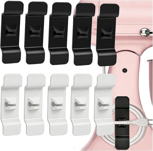 10PCS Cord Organizer for Appliances, Reusable Cord Keeper Wraps, Universal Appliance Cord Wrap Holder for Blender, Mixer, and Kitchen Accessories Storage(5 Black + 5 White) by Unknown