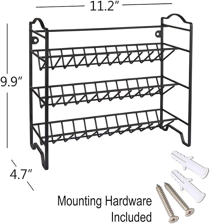 SWOMMOLY Spice Rack Organizer with 18 Spice Jars 4 oz, 396 Spice Labels | Chalk Marker, Funnel Set, Spice Organizer for Cabinet, Countertop, Pantry, Cupboard & Wall Mount, 11.2" W × 9.9" H, Black - Image 7