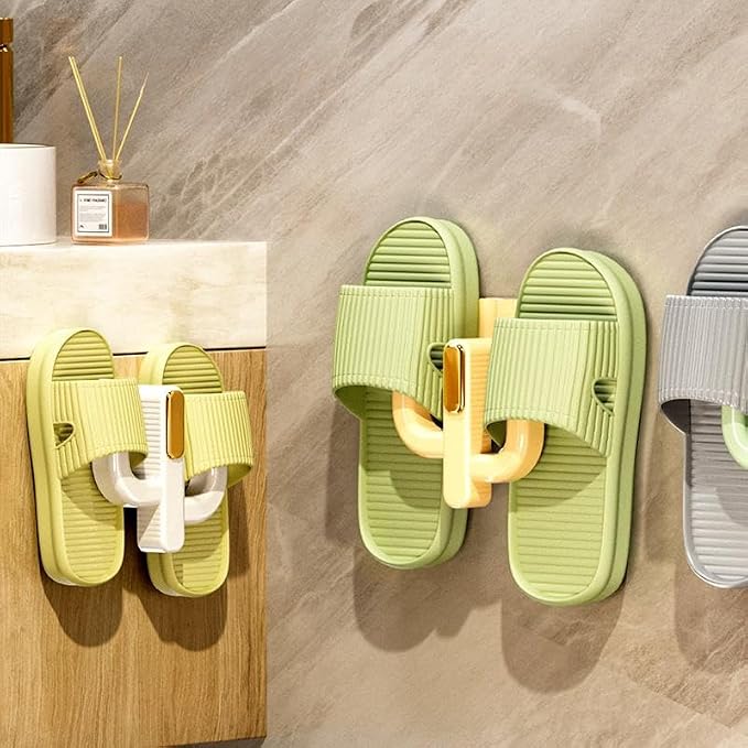 4-Pack Wall Mounted Shoe Rack - Multi-Purpose Hanging Organizer with Hooks for Slippers, Hats, Towels & Keys, No-Drill Space-Saving Adhesive Storage for Entryway, Bathroom & RV, (White) - Image 6