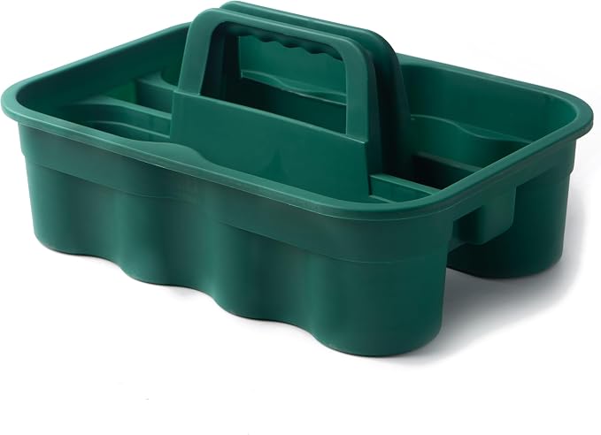 Matthew Large Plastic Tote Tool & Deluxe Supply Cleaning Caddy with Handle Portable Shower Basket Storage Caddy for Cleaning Products Organizer,Take-Out Coffee/Soft Drink,Bath Multi Use - Green - Image 5