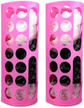 Lunies Wall Mount Bag Dispenser Large Capacity Plastic Bag Vinyl Holder - Multiple Large Holes for Easy Access Bags Great for Shopping Bags/Grocery Bags/Vinyl Storage Pink 2 Pack by Lunies