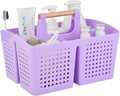 Portable Shower Caddy Basket with 3 Compartments and Handle, Purple | Plastic Divided Beauty Caddy Organizer for Hair Care, Cosmetics, Toiletries, Craft Supplies, Dorms and Vanities by PAKCHOICE