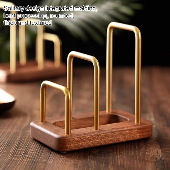 Chopping Board Rack with Wood Base Multi Layer Lid Holder Baking Pan Storage Organiser Cabinet Accessory for Home Kitchen - Image 5