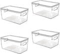 Clear Plastic Storage Bins with Lids, Perfect for Kitchen Organization or Pantry Organization and Storage, Stackable Fridge Organizer Bins, Storage Containers for Organizing, Cabinet Organizers by CONTROLKITCHEN