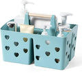 Portable Shower Caddy Plastic Shower Basket Organizer with Handle, Blue | Divided Bathroom Caddy Storage Cleanning Caddy Tote for College, Dorm Room, Kitchen by Anyoifax