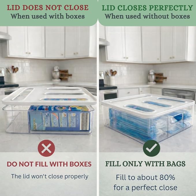 Food Storage Bag Organizer – 4-in-1 Plastic Baggie Organizer for Drawer | Fits Sandwich, Snack, Gallon, Quart & Slider Bags | Kitchen Storage Organizer | Wall & Drawer Mount - Image 7