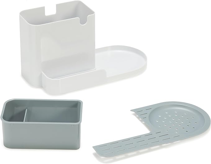 Amazon Basics Kitchen Sink Caddy Organizer for Sponge and Brush Storage, Large, White (Pack of 12) - Image 5
