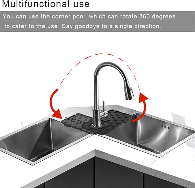 2-Pack Bytelive Silicone Sink Mat, Mini Sink Splash Guard and Soap Sponge Holder for Kitchen Countertop Protect with Self Draining Design (8.3" x 5.7", 2-Pack Black) - Image 6